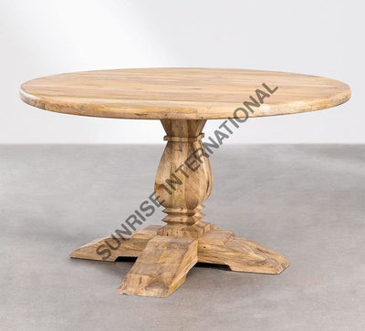 Solid Mango Wood 6 Seater Round Dining Table 140 X X77H Cms ! Home & Living:furniture:dining Room