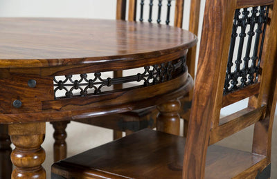 teakwood round dining table design online india