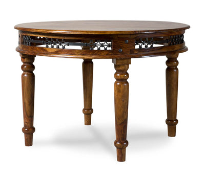 solid wood round dining table design online india