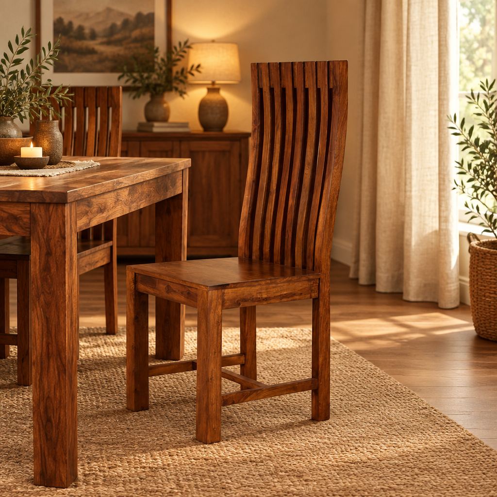 Solid Sheesham Wood Chair ( 45x45x109 H cms / 17.72 x 17.72 x 42.91 H inches)