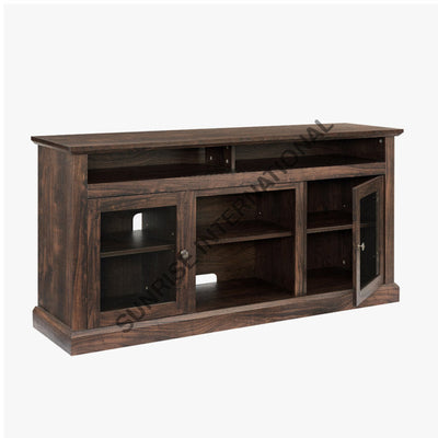Solid Sheesham Wood Tv Cabinet / Unit With Glass Door! Home & Living:furniture:living Room:tv