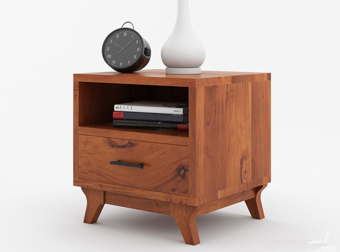 Solid Sheesham wood bedside table cabinet furniture !