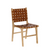 Solid Sheesham wood dining chair with woven genuine leather !