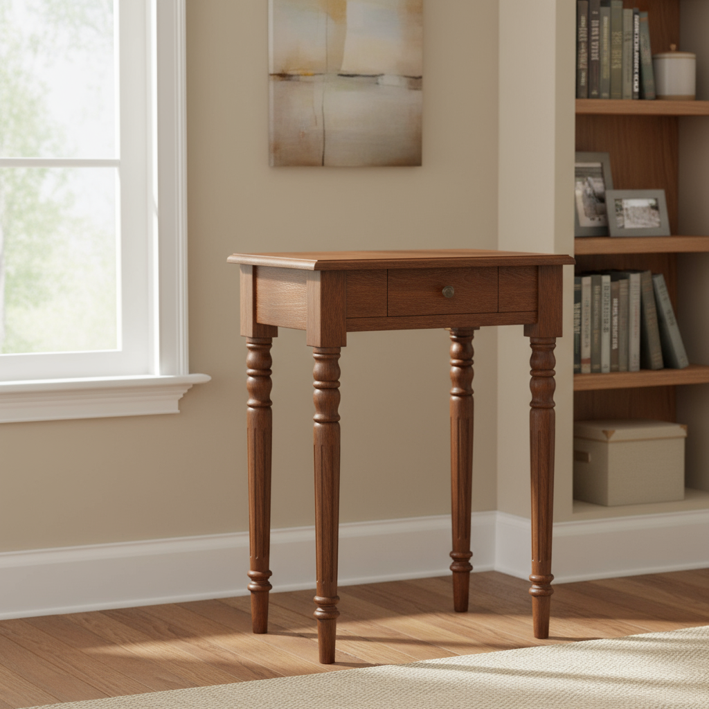 Solid Wood Turned Leg Writing Desk