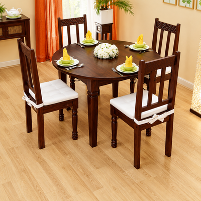 Solid Wooden Dining set ( 1 Round Table + 4 chairs )