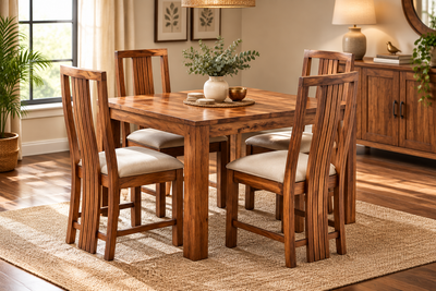 Solid wood 5 pcs Dining Set - 1  table + 4 cushioned chair set !