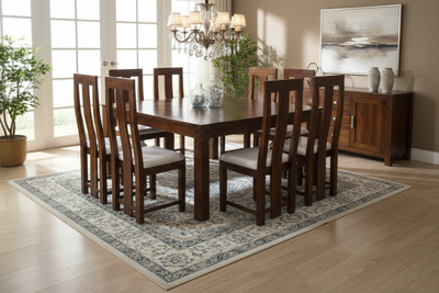 solid wood 8 seater square dining table set designs online