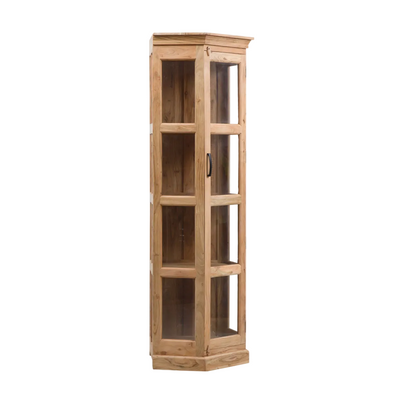 Solid wood corner curio display glass cabinet - crockery cabinet - bookshelf