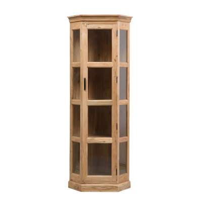 Solid wood corner curio display glass cabinet - crockery cabinet - bookshelf