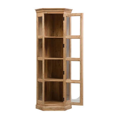 Solid wood corner curio display glass cabinet - crockery cabinet - bookshelf