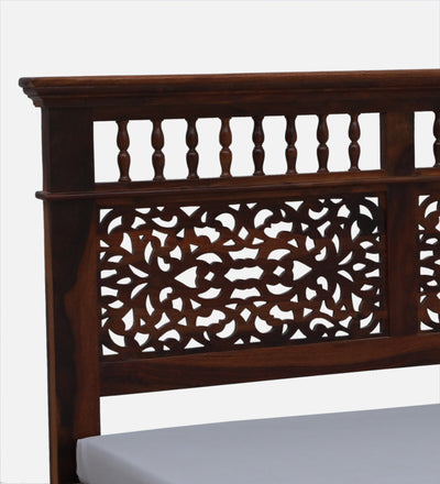 latest solid wood bed design with hand carving and CNC work