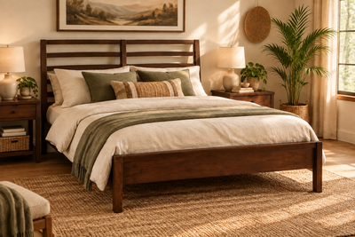 The Timber Guy Barcelona Queen size Double Bed cot palang