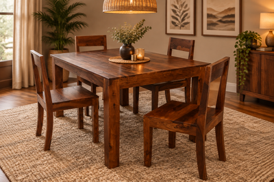 Trendy Wooden Dining table with 4 chair set !