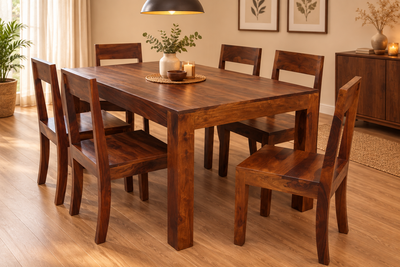 Trendy Wooden Dining table with 6 chair set !