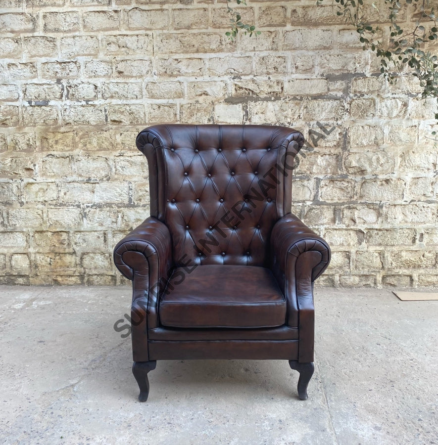 Mid Century Metal High Back Chairs Vintage Wooden High Back