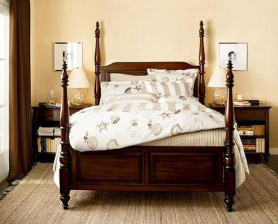 WESTERN WOODEN QUEEN / KING SIZE BED WITH 2 OPTIONAL MATCHING BEDSIDE CABINET