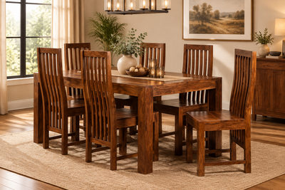 Wooden Dakota Range - Wood Dining table with 6 Chair set (7 pc set) !!
