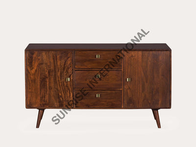 Wooden Large Sideboard Cabinet in Retro Style (3 drawers + 2 doors)
