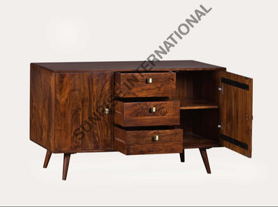 Wooden Large Sideboard Cabinet in Retro Style (3 drawers + 2 doors)