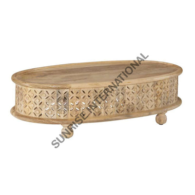 Wooden Carving Coffee Center Table In Oval Pattern! Home & Living:furniture:living Room:tables