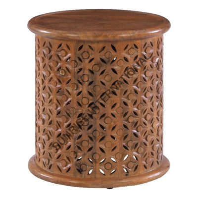 Wooden carving side end table in round shape! Home & Living:Furniture:Living Room:Tables