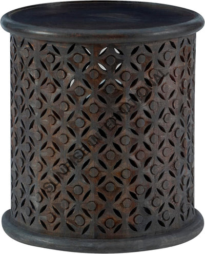 Wooden carving side end table in round shape! Home & Living:Furniture:Living Room:Tables