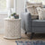 Wooden carving side end table in round shape !