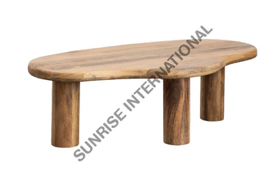 Wooden Coffee Center Table With Curved Pattern ! Home & Living:furniture:living Room:tables