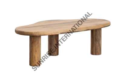 Wooden coffee center table with curved pattern !