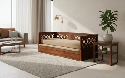 Wooden sofa cum bed, daybed, diwan for modern home