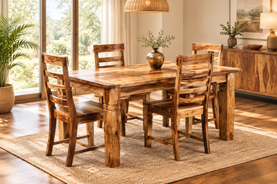 Contemporary Wooden Dining Table with 4 Chair Set (DSET560)