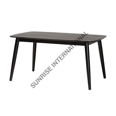 Mango wood dining table for 6 seater dining set in black finish