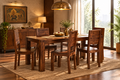 Monalisa Wooden Dining table with 6 chairs furniture set !