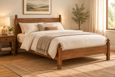 wooden king size bed in sheesham wood