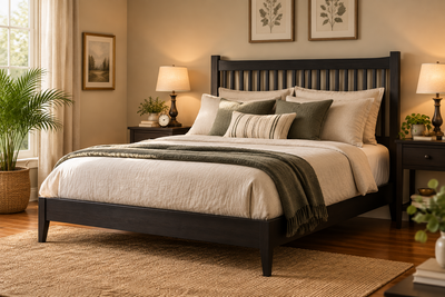 wooden queen size bed in sheesham wood