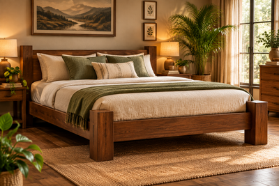 Dakota Style Wooden Queen Size Double Bed  !