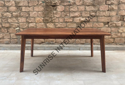 Front view of rectangular Sheesham wood dining table