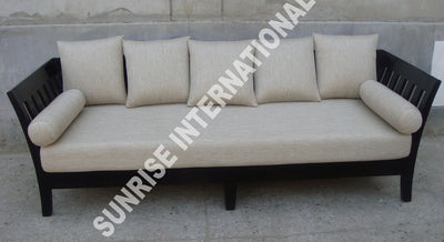 wooden three seater sofa