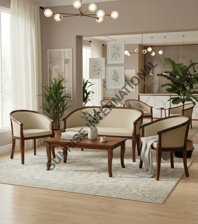wooden upholstered lounge sofa set with center table! Home & Living:Furniture:Living Room:Chairs