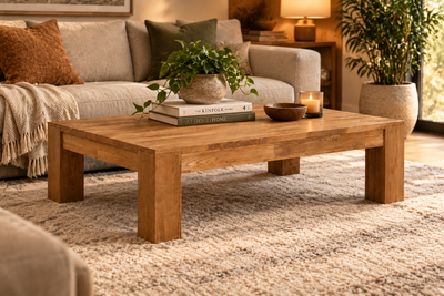 wooden center table in living room