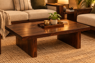 wooden coffee table