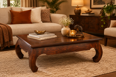 wooden opium coffee center table
