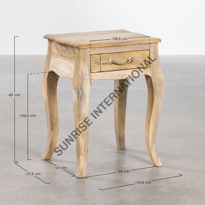 Wooden side table dimension diagram
