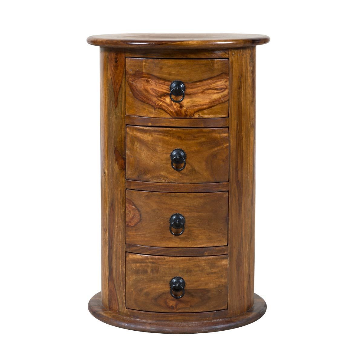Artistic Wooden Round Chest of 4 Drawers (JAL-CH02)