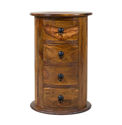 wooden round chest of drawers