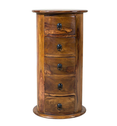 wooden round chest of drawers