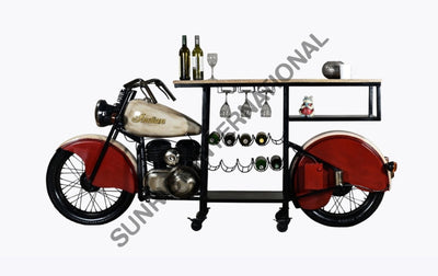 Automobile Furniture - Motorcycle Design Bar Table Cabinet Rack For Home & Restaurant
