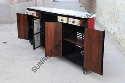 Automobile Furniture - Wine bar counter Rack in TATA Truck Design for home & restaurant