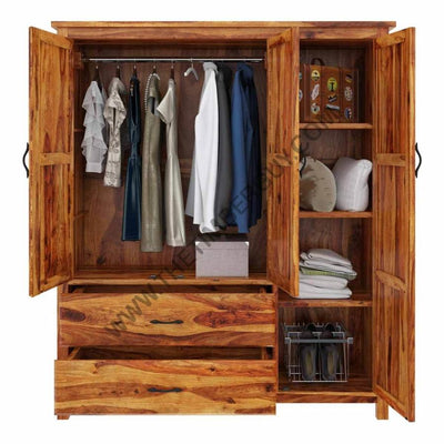 buy solid sheesham wood wooden wardrobe cupboard online with best designs in India at cheap price - www.thetimberguy.com