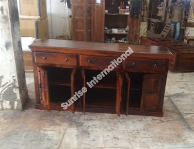 Big Wooden sideboard cabinet with iron fitting and hand carving
